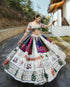Women's White Muslin Cotton Printed Lehenga Choli