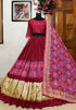 Navratri Special Pink Muslin Cotton Printed Lehenga Choli