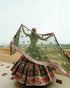 Navratri Special Muslin Mirror Work Green Lehengha Choli