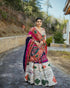 Women's White Muslin Cotton Printed Lehenga Choli