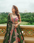 Navratri Special Muslin Mirror Work Green Lehengha Choli