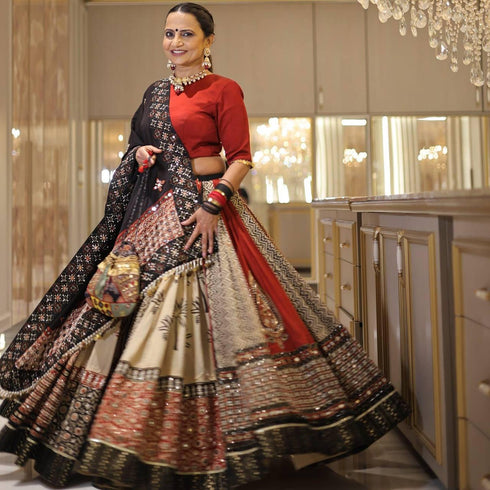 Navratri Special Muslin Cotton Mirror Work Chaniya Choli