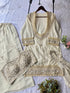 Cut work embroidery detail on soft organza top