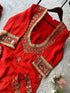 Organza Embroidered Cut Work Top with Plazzo and Dupatta