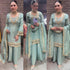 Organza ethnic set in beige, full length view