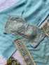 Three piece organza set with top, plazzo and dupatta