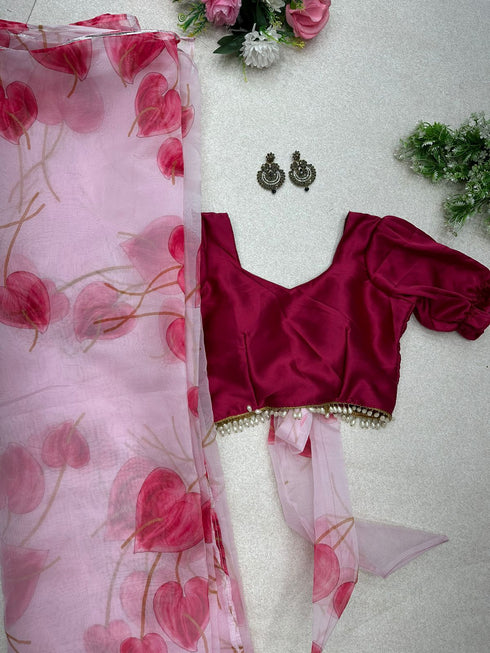 Organza Hearted Saree