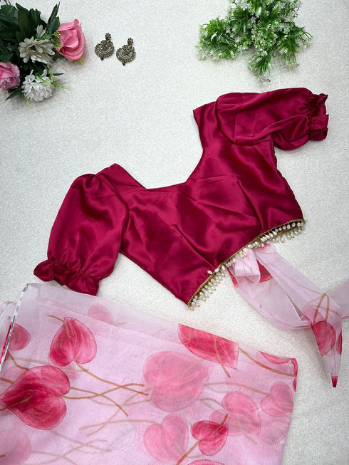Organza Hearted Saree