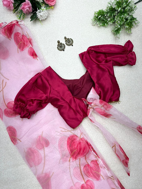 Organza Hearted Saree