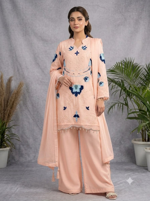 Women's Mustard Floral Printed Cambric Cotton Kurta