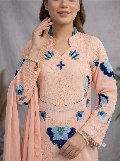 Women's Mustard Floral Printed Cambric Cotton Kurta