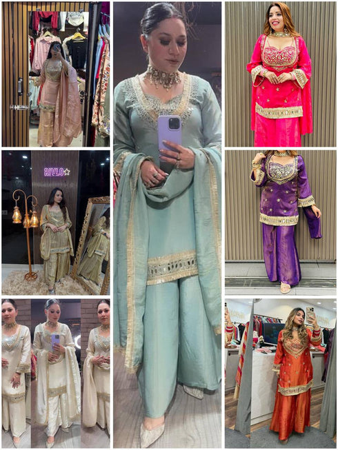 Soft organza embroidered set for wedding and festive wear