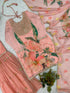 Printed organza dupatta with sequence embroidery work