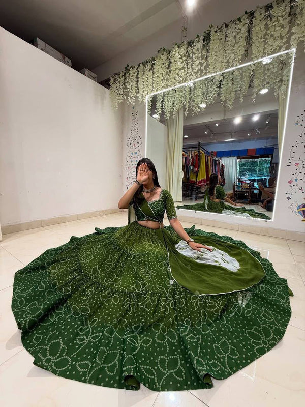 Navratri Georgette Full Stitched Lehenga Choli with Mirror Work