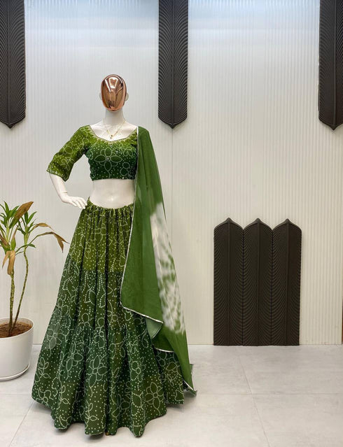 Navratri Georgette Full Stitched Lehenga Choli with Mirror Work