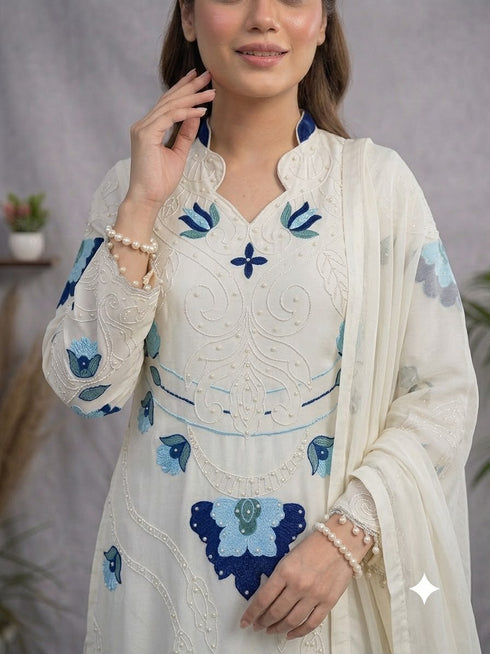Women's Mustard Floral Printed Cambric Cotton Kurta