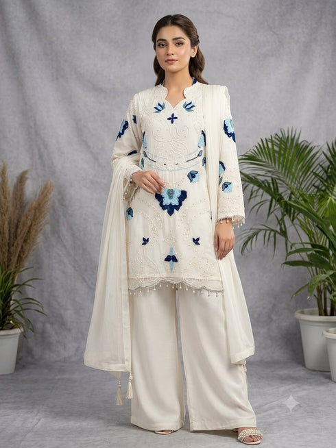 Women's Mustard Floral Printed Cambric Cotton Kurta