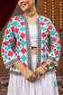 Three layer ruffle white lehenga with 6 metre flair