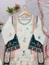 Off white kaftan with matching star silk pant