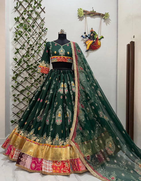 Navratri green chaniya choli full set