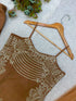Sequin embroidery lace on butterfly net dupatta