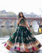 Bottle green muslin cotton Navratri chaniya choli with gota zari lace