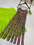 Navratri neon green lehenga choli detail