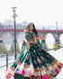 Gota zari border detail on green Navratri lehenga
