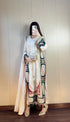 Star silk kaftan with sequin embroidery and applique work