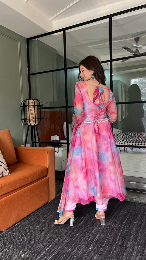 Pink organza suit