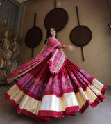 Navratri Special Pink Muslin Cotton Printed Lehenga Choli