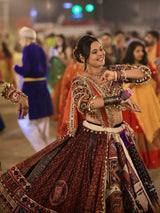 Navratri Special Digital Print Real Mirror Work Ghagra Choli