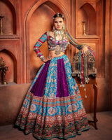 Trending Purple Navratri Chaniya Choli with Mirror Work